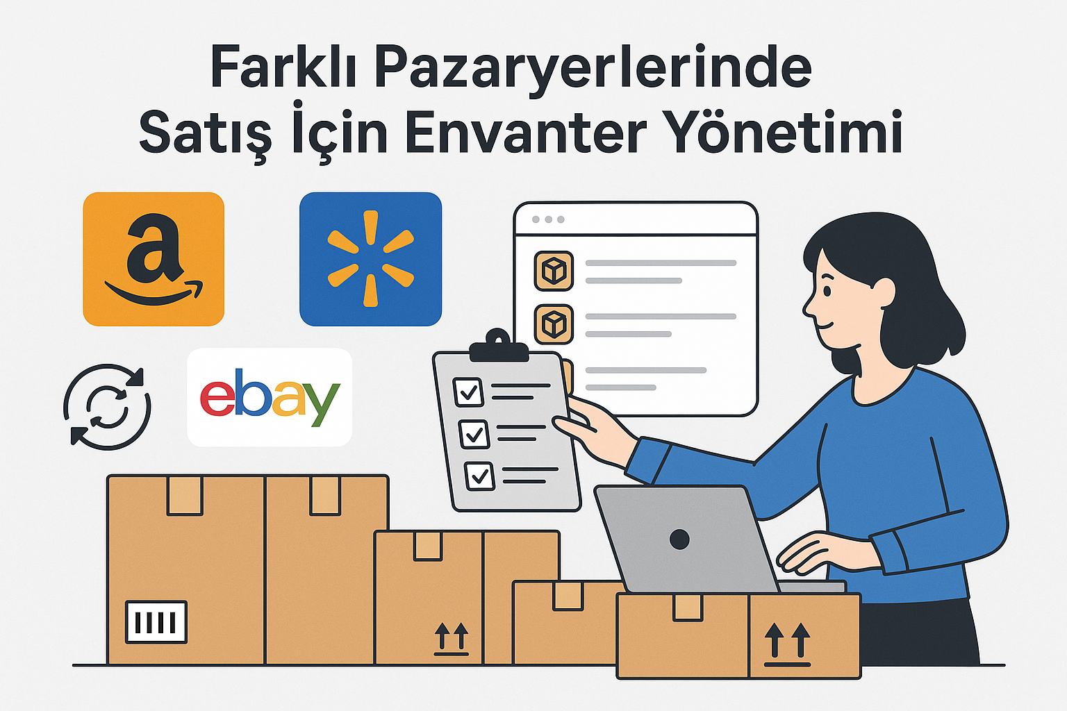 Farklı Pazaryerlerinde (Amazon, Walmart, eBay) Satış İçin Envanter Yönetimi